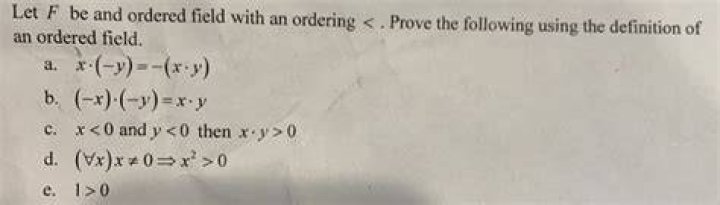 Definition of an Ordered Field