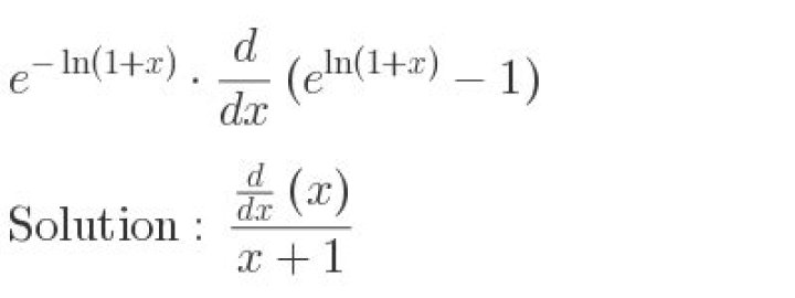 Derivative of $e^{\ln(1/x)}$