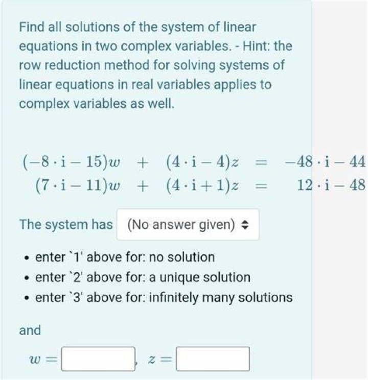 Finding complex solutions of an equation