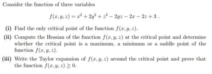 Function of three variables - Hessian zero