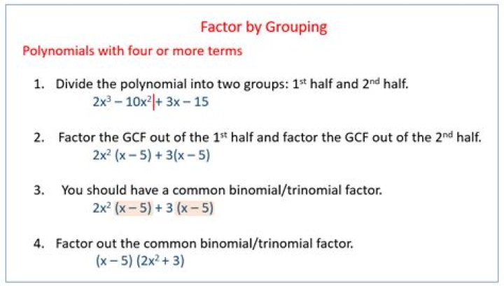How to factor a four term polynomial without grouping?