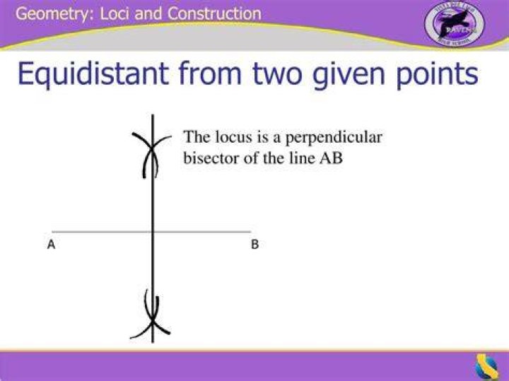 Line equidistant from two points