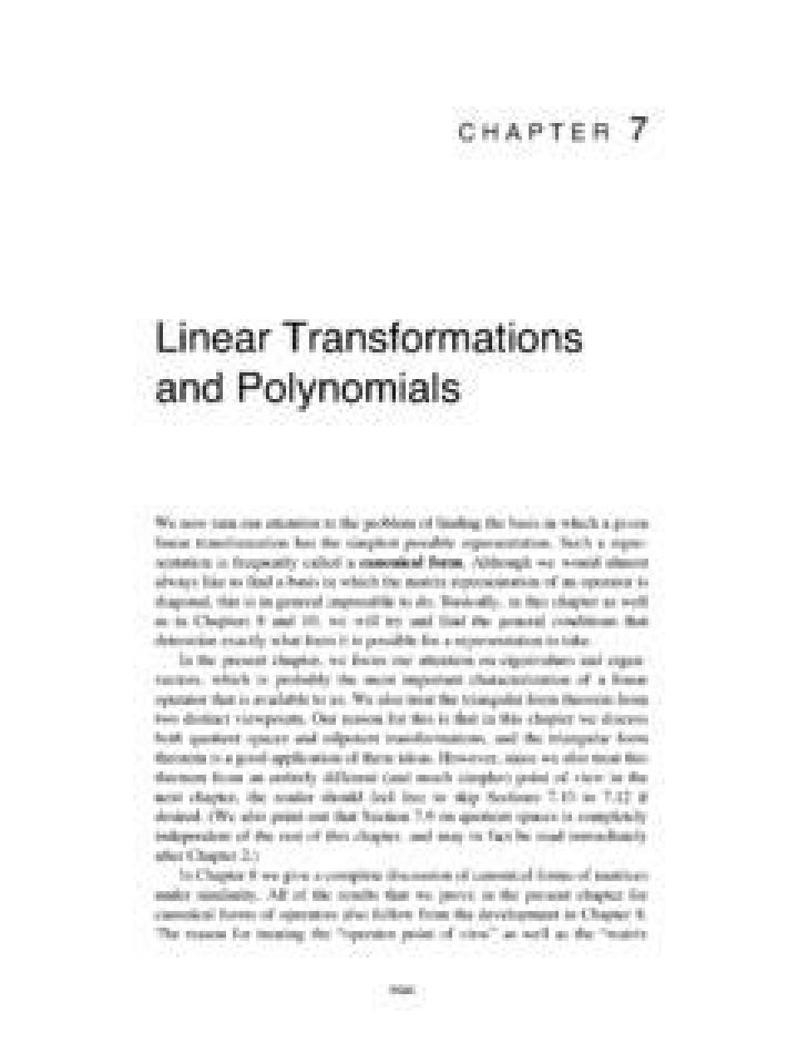 Linear transformations and polynomials