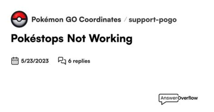 Pokestops not working