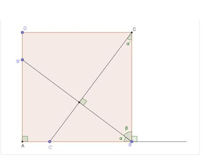 Square with perpendicular lines drawn, prove that they are equal.
