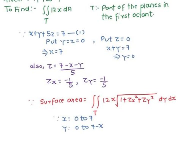 Surface integral first octant