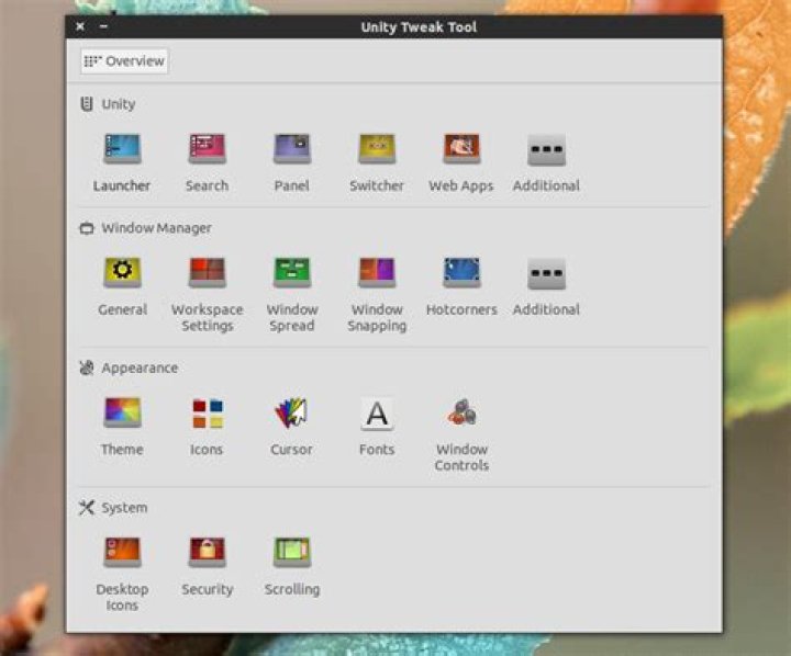 Unity tweak tool