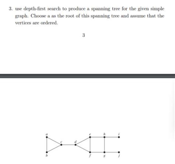 Use depth-first search to produce a spanning tree for the given simple graph