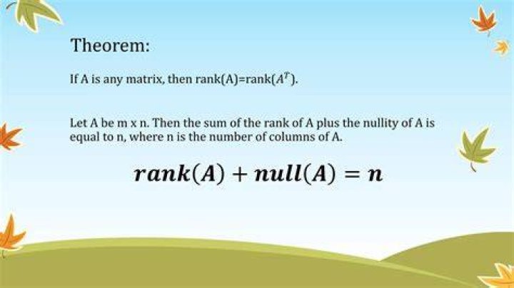 What is Rank, Nullity, Range, and Kernel in relation to each other.